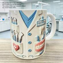 قطعة واحدة كوب مخصص بموضوع طبي مع سماعة طبية وتصميم الرعاية الصحية، قابل للتخصيص باسم الطبيب/الممرضة واللقب، هدية مثالية للمهنيين الطبيين والطلاب والمستشفيات والعيادات أو الاستخدام المكتبي - متعدد الألوان - مشاهدة 15