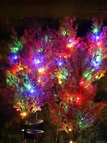 Solar Powered Pine Tree LED Light, Realistic Garden Decoration, Semi-Buried Lawn Light With Switch Control, Perfect For Decorating Garden, Pathway, Patio, Porch And Lawn, Also Great For Halloween And Christmas Holiday Decoration - Pine Tree Ground Stake Light - View 4