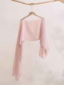 1pc Short Chiffon Cape Shawl For Women, Pullover Cape Vest To Pair With Skirts - Multicolor - View 14
