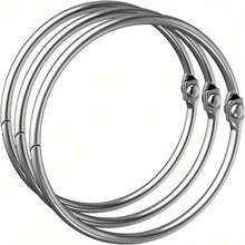 10pcs Metal Shower Curtain Rings, Anti-Drop Round Shower Curtain Hooks, Rust-Proof Shower Curtain Rod Hooks, Smooth Sliding Shower Curtain Rings, Easy Installation, Bathroom Shower Curtain Accessories, Suitable For Standard Shower Curtain Rods - Silver - View 5
