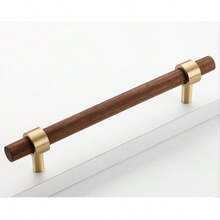 1/4 Pack Premium Brass & Walnut Drawer Pulls, Unique Wood + Metal Design, Modern Minimalist Style, Exquisite Details, Suitable For Drawers, Cabinet Doors, Wine Cabinets, Storage Cabinets, Wardrobes - Multi-color - View 11