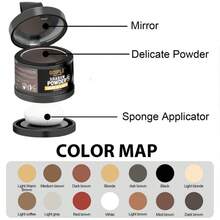 Goiple 5g Hairline Fixing Powder, Waterproof, Instant Coverage, Root Concealer, Suitable For Filling Temples, Bald Spots And Forehead, Improved Hairline Edge Concealer, Includes Mini Mirror, Sponge Puff And Hairline Brush. - Black - View 9