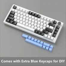 MageGere -STAR75 Mechanical Gaming Keyboard, Knob Control, 75% Compact Blue Backlit Wired Gaming Keyboard, Featuring Tactile Switches, EVA Silent Portable Design, Compatible With Tablets And Windows Systems - White - View 9