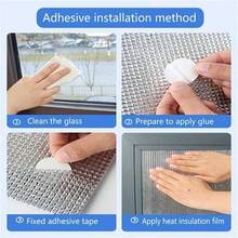 Phim nhôm hai mặt DIY cách nhiệt, bảo vệ riêng tư, chống tia UV, phù hợp cho ban công, phòng ngủ và nhà bếp - Băng keo nhôm trong suốt - Xem 5