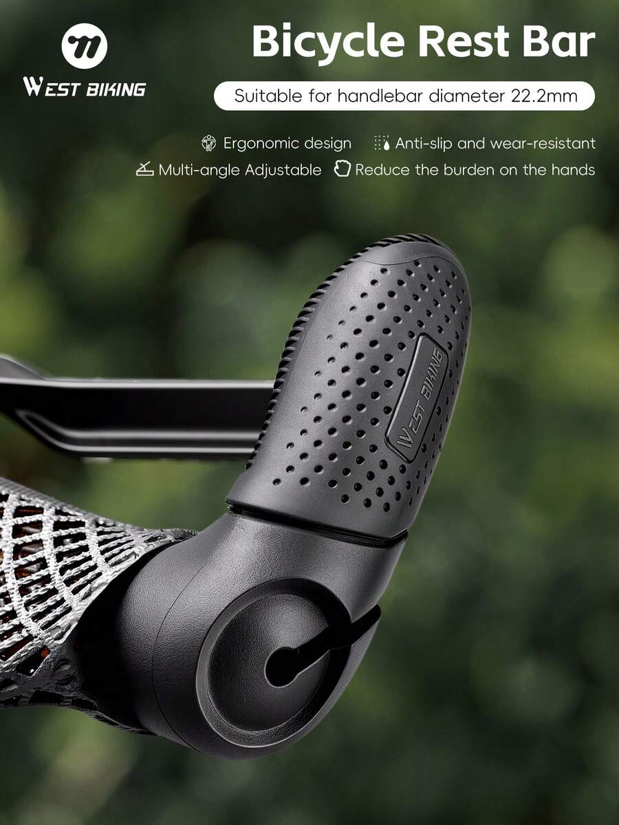 WEST BIKING 1Pair Widened Bike Handlebar Grips Built In Auxiliary Bar Rotatable Adjustable Design Anti Slip Shock Absorbing Cycling Handlebar Grips Comfortable Fatigue Relief Road Bike MTB Handlebars Cycling Accessories - Multicolor - View 1
