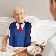 1pc Adult Bib, Comfortable And Practical, Reusable, Suit Pattern, Brings Happiness And Warmth To Your Dining Table, Unisex, Suitable For All Seasons, Perfect For Nursing Homes, Hospitals, Restaurants, Home Dining And More, Ideal Gift For Christmas And Thanksgiving - Multicolor - View 8