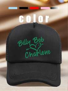 1 Pc Men's "BILLY BOB CHARLENE" Printing Hats For Men Adjustable Hats, UV Protection Sun Hat, Ideal For Hiking, Mountaineering, Travel - Multicolor - View 6