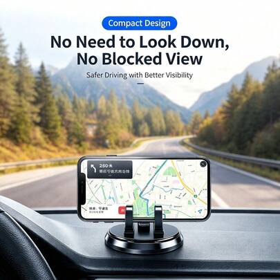 Car Phone Holder Dashboard, Multifunctional Navigation Stand 360 Rotating Cradle, Universal Mount For Multiple Scenes