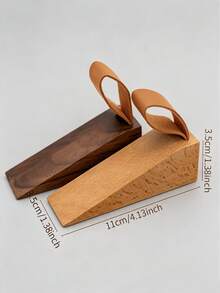 1pc Solid Wood Door Stopper, Creative Raised Anti-Collision Door Wedge, Movable Hanging Top-Mounted Wooden Door Buffer Pad For Bedroom, With Non-Slip Pad At Bottom - Multicolor - View 4