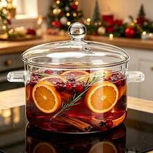 Heat-Resistant Glass Cooking Pot With Double Handles, Anti-Scald Glass Lid, Direct Flame Suitable For Boiling Water, Stewing, Health Pot, And Instant Noodles - View 2