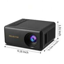 Portable Projector, USB Connection, Native 720p, Supports 1080P, Equipped With Remote Control, Suitable For Smartphones, Tablets, Laptops And LCD Screens - Black - View 2