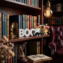 5 Inch Book Decor, Modern Minimalist Bookshelf Accessory, 3D Plastic Letter Sculpture Ornament, Suitable For Home Office Desk, Cute Gift For Book Lovers, Suitable For Bookworms, Librarians, Teachers (Black/Pink/Red), Aesthetic Home - A - View 2