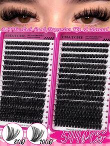 CMAYOME 544/640pcs DIY Eyelash Clusters, Single Eyelashes, Thick And Fluffy D-Shaped Curled Grafting Eyelashes, 8-16mm Mixed Length, Suitable For Various Makeup Looks, Including Eyelash Glue, Lightweight And Reusable Eyelashes, High Cost-Effectiveness - Multicolor - View 14