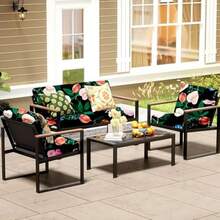 8 fundas de cojín para patio, fundas de cojín elásticas de repuesto, protectores de muebles lavables y reutilizables cama de flores - Multicolor - Ver 7