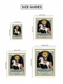 1pc Frameless Tarot Skeleton Gothic Wall Art Poster, Perfect For Dorms, Bedrooms, Parties, With A Minimalist Witchy Vibe, Back-To-School Gift - Frameless - View 9