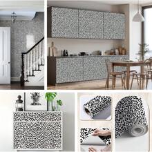 1 rulle personlig vit leopardmönstrad DIY vattentät fläckavvisande lättstädad självhäftande tapet/väggklister, lämplig för skåp, bord, stolar, rumsbakgrund och hemrenovering - leopardtryck - Visa 8