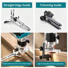TORPOW Cordless Wood Trimmer Router 6 Speed Adjustable 6.35mm Collet 3000-30000RPM Handheld Woodworking Edge Trimming Power Tool, No Battery - Blue - View 4