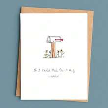 Thinking Of You Card, Encouragement Card, If I Could Mail You A Hug I Would, Cute Support Card - Multicolor - View 1