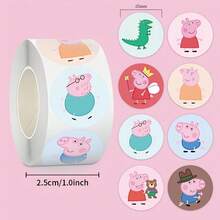 500PCS Sealing Stickers Cute Pink Pigs Cartoon Roll Decal DIY Luggage Phone Guitar Scrapbook Skateboard Party Gifts - View 1