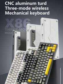 ATTACK SHARK Mechanical Keyboard Finished Aluminum Case RGB Wireless Bluetooth Three-Mode Gasket Structure Hot-Swappable And Switch-Replaceable Gaming Keyboard - View 1