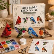 4pcs Animal Beaded DIY Mini 3D Beading Set, Animal DIY Kit, Suitable For Beginners And Craft Enthusiasts, Includes Instruction Manual - A - View 12