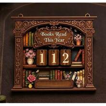 Cross-Border Hot Seller: Wooden Library Book Counter, Wooden Home Decor, American Vintage Ornament, Book Reading Counter, Reading Tracker Sign, Annual Wooden Book Reading Record, Day Counter, Decorative Item - Roman Column Counter - View 7