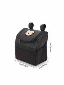 1 buah Tas Penyimpanan Kereta Bayi dengan Patch Beruang Lucu, Keranjang Penyimpanan Popok Multifungsi, Kapasitas Besar, Perlengkapan Penting untuk Para Ibu - MultiWarna - View 5