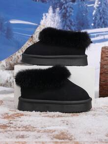 Infant Fashion Snow Boots Unisex Versatile Casual Outdoor Ankle Boots - Black - View 6