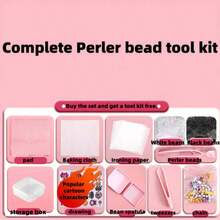 264 Colors Full Set Perler Beads Kit, (Approx. 136,000 PCS) DIY 3D Perler Beads Tool Kit, 11 Boxes Fusion Beads + Full Set Of Tools - Multicolor - View 7