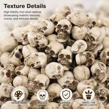 5/20/50/100pcs Halloween Decor Random Spooky Skull Figurine Pack, Aquascaping Supplies, Planter Pot Topper, Lizard Terrarium Home Tabletop Decor - MULTI - View 6