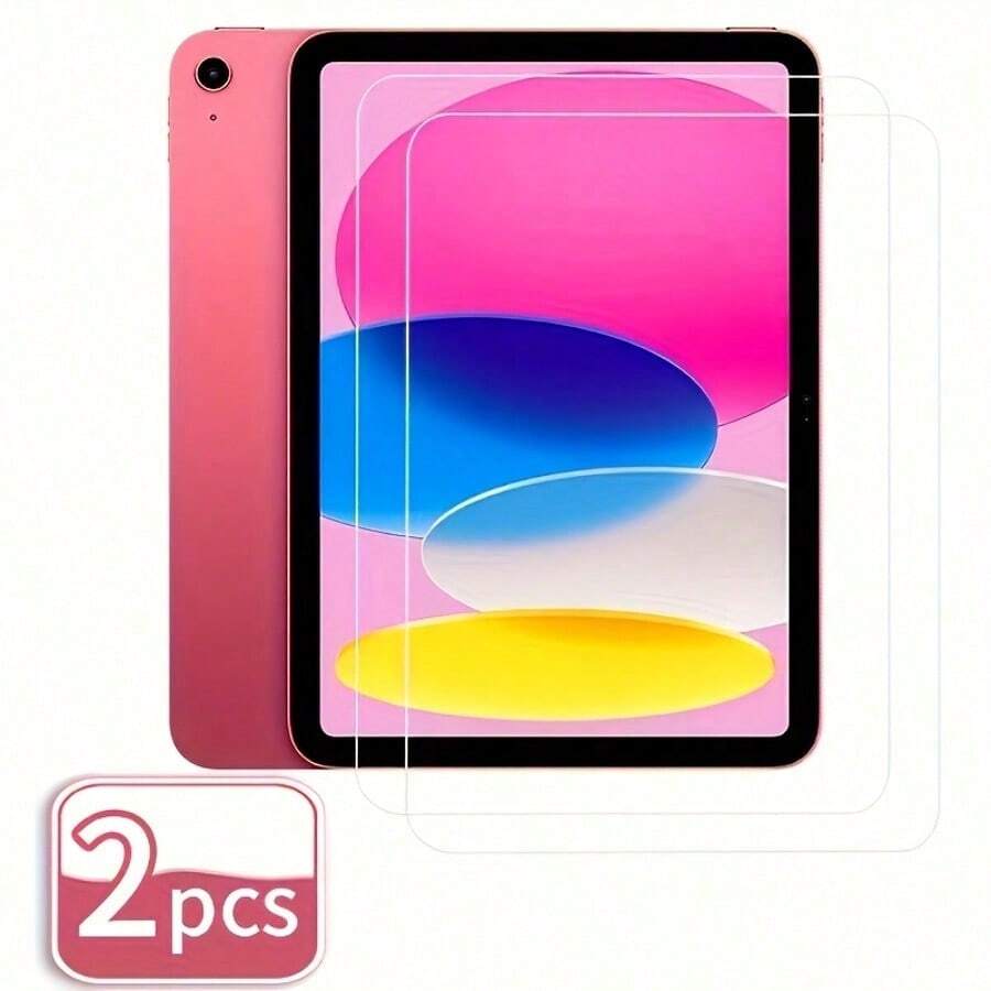 ZYONS 2pcs High Definition Tempered Glass Screen Protector, Anti-Scratch Anti-Fingerprint Bubble-Free Easy Installation Full Coverage, Compatible With IPad 11th Gen(2025)/10th Gen/9th Gen/8th Gen/7th Gen/6th Gen, Air 11-Inch(2024)/13-Inch(2024)/Air 5/4/3/2/1, Pro 11-Inch/12.9-Inch(2024/2022/2021/2020/2018), Mini 7th Gen(2024)/6th Gen/5th Gen/4th Gen, Essential Tablet Accessory For Daily Office And Study - Clear - View 1