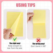 Eagle 8 Pack Lined Sticky Notes With Lines 4X6 In, 8 Pastel Slef-Stick Pads | Large Ruled Sticky Note Pads Colorful Super Sticking Power Notepads, Easy To Post For Office, School, Home, 50 Sheets/Pad - A - View 6