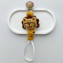 1pc Handmade Fabric Cartoon Animal Elephant Cloud Fox Baby Pacifier Clip - Cartoon Animal Head Pacifier Clip - View 6