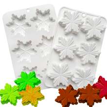 3D Snowflake Silicone Chocolate Candy Mold Christmas Cake Fondant Decorating Baking Tool Non-Stick Easy Release - White - View 2