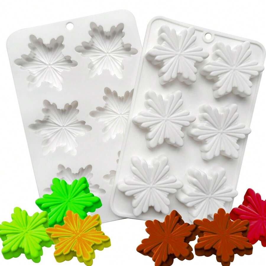 3D Snowflake Silicone Chocolate Candy Mold Christmas Cake Fondant Decorating Baking Tool Non-Stick Easy Release