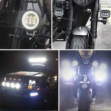 1Pc 80W Angel Eyes Motorcycle Spotlights Headlight Car LED Work Light 24V Waterproof For Offroad Truck Driving Automobile Accessories - Basic Edition - View 7