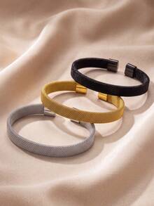 1 buah Gelang Stainless Steel Matte Vintage Terbuka, Tahan Air & Tahan Pudar, Perhiasan Pergelangan Tangan Minimalis untuk Pria, Hadiah - szgss012 - View 7