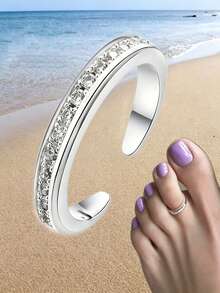 Adjustable Toe Ring, Foot Jewelry, Beach Accessories, Summer Jewelry, Body Jewelry, Birthday Gift, Gift For Her, Midi Ring, Boho Style Accessories - Minimalist Toe Ring - View 4