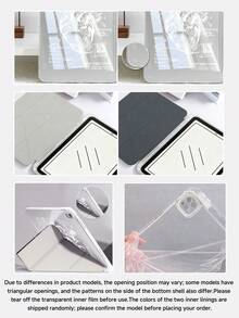 愛心圖案平板保護殼，相容 iPad Air 8(M4)2026(11/13-Inch)、Air 11-Inch M3 2025 / M2 2024、Air 5th Gen 2022、(A16) 11-Inch 11th Gen 2025、Galaxy Tab、Kindle Paperwhite 12th Gen 2024，透明背殼，時尚圖案保護殼，支援自動休眠/喚醒功能，內建氣囊保護，適合作為禮物與辦公用品 - 彩色 - 查看 7