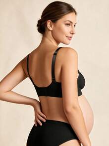 Hart & Haze 3pcs Maternity Nursing Bra, Easy Open Breastfeeding Comfortable Bralette, Black/Coffee/Light Skin Colors - Multicolor - View 5