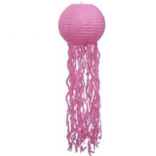 3pcs Gradient Blue Jellyfish Paper Lanterns, Ocean Theme Hanging Decorations, Underwater Style, Suitable For Mermaid Party, Birthday, Baptism, Wedding Wall Decor - Pink - View 11