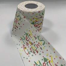 1/2roll Creative Colored Christmas Happy Wishes Printed Toilet Paper Roll, A Festive Gift Made From Virgin Pulp For Friends - Multicolor - View 2