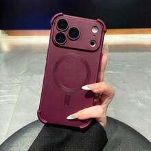 Magnetic Shockproof TPU Phone Case, Compatible With IPhone 18 Pro Max 17 16 15 14 13, Supports Wireless Charging - Cherry Red - View 3