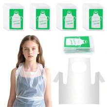 50/80pcs Disposable Aprons For Kids, Painting Aprons, Cooking Aprons, Art Aprons, Suitable For Children Aged 4-10, Perfect For School Activities, Birthday Parties And Art Projects - Multicolor - View 2