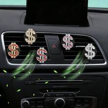 1pc Bling US Dollar Decor Car Air Vent Clips, Crystal Dollar Car Air Fresheners Vent Clips Charms, US Money Diffuser Vent Clip, Car Air Conditioning Decoration, ‌Money On The Way! Nice Gift To Friend, Colleagues, Family - Dollar Sign - View 10