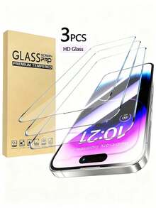 3入組強化玻璃螢幕保護貼，適用於 iPhone 18 Pro/18 Pro Max、17/17 Pro/17 Pro Max/17 Air、16、15 Pro、14 Pro、13、12、11 Pro Max、14、15 Plus、16 Pro Max，高清透明、防指紋、1080P 解析度、加強邊緣、抗震、200% 硬度，手機配件 - 無色 - 查看 26