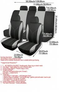 REMAX 9件/4件組汽車座椅套組 聚酯纖維布料 安全氣囊相容 通用款 汽車配件 女款 新設計 - 折線壓線網布座椅套 - 查看 4