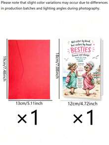 2pcs Fun "Bestie" Greeting Cards, Suitable For Birthday Party, Wedding, Theme Party, Friend Gathering, Game Night, Bachelorette Party And Anniversary - One Size Fits All - View 7