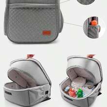Portable Baby Travel Bed With Mosquito Net, Foldable Newborn Lounger Cradle, Gray Solid Breathable Sunshade Baby Bed For Outdoor And Travel - Multicolor - View 3