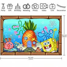 WPETLE Pineapple House Underwater Backdrop, Cartoon Photography Background, Children's Birthday Party Wall Decor - Multicolor - View 11
